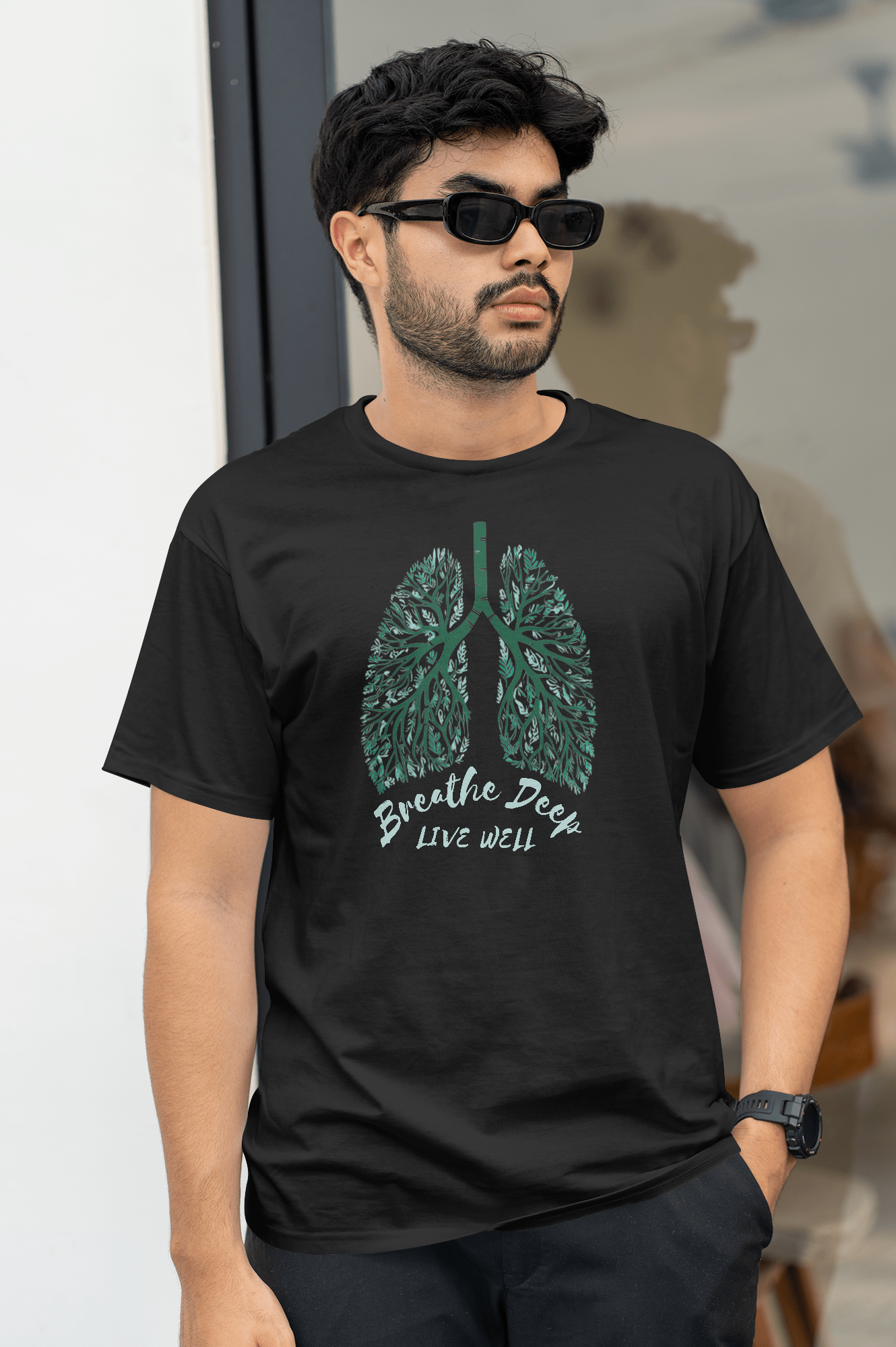 Breathe Deep, Live Well - Classic Black Tee