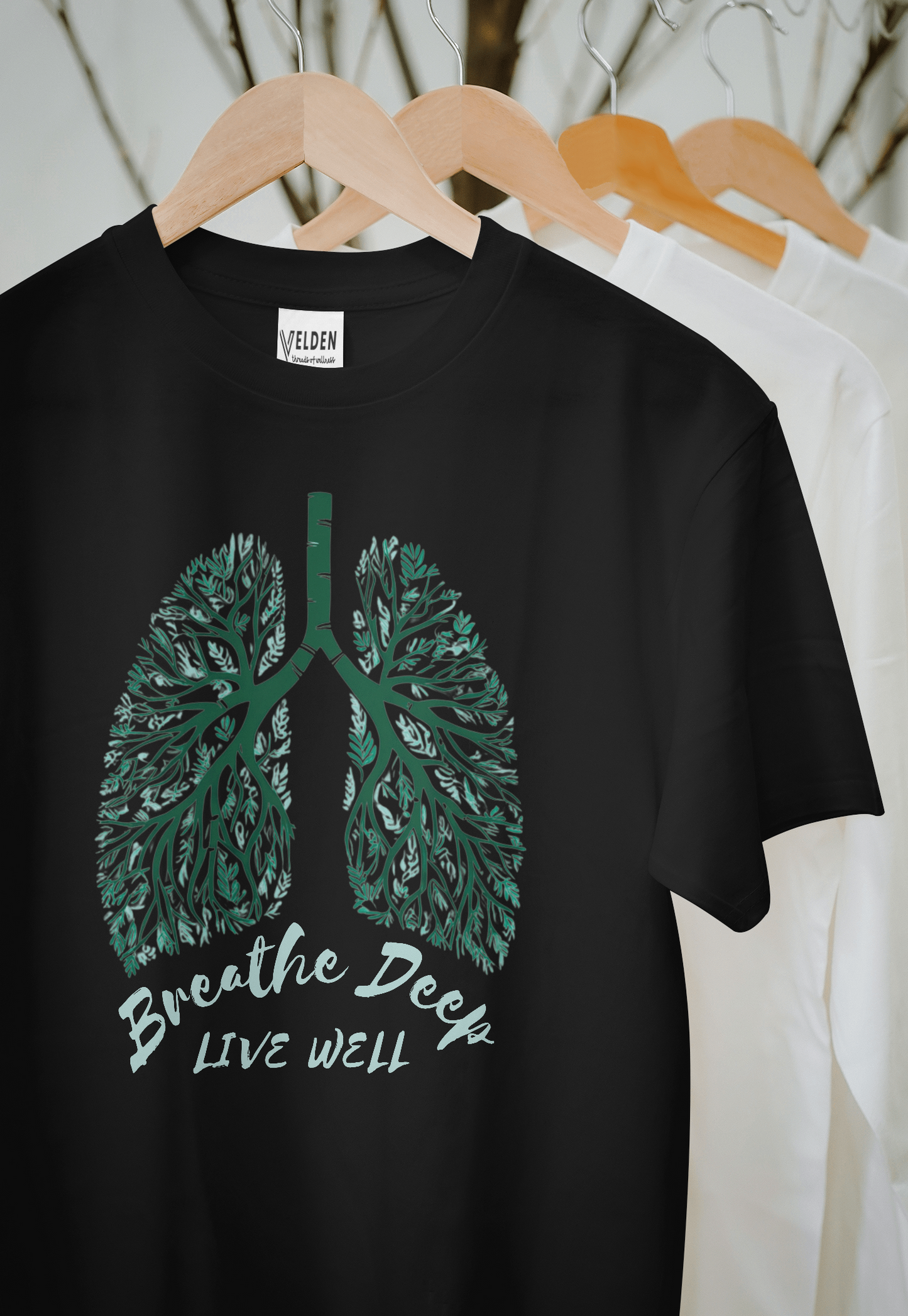 Breathe Deep, Live Well - Classic Black Tee