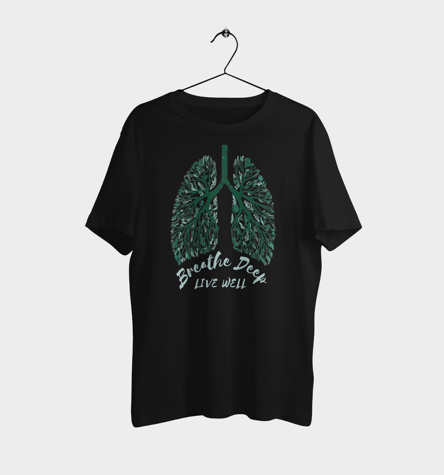 Breathe Deep, Live Well - Classic Black Tee