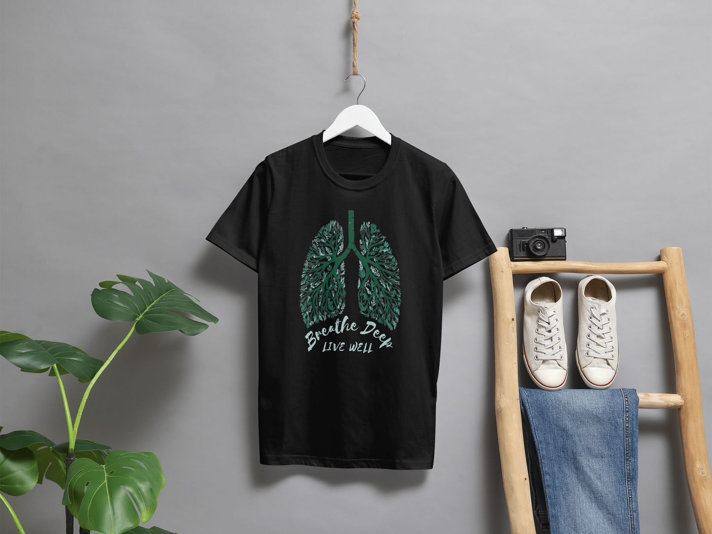 Breathe Deep, Live Well - Classic Black Tee