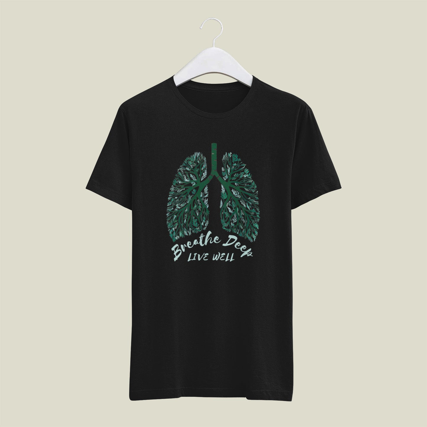 Breathe Deep, Live Well - Classic Black Tee